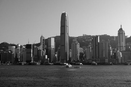 Hong Kong island skyline.