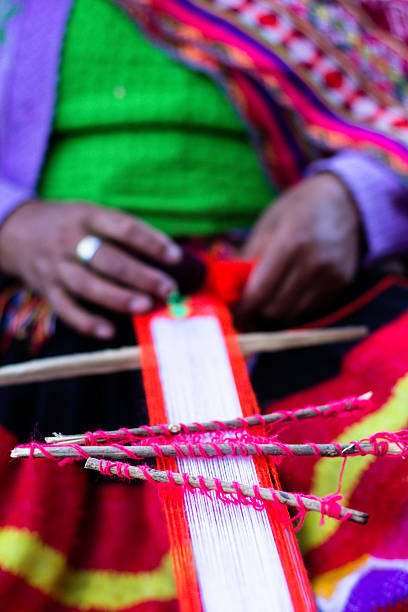 istock Traditional hand weaving in the Andes Mountains, Peru 179061658