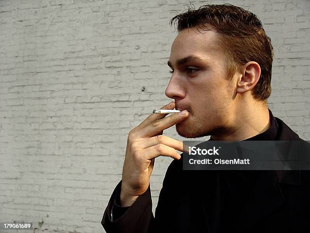 Smoking Man Stock Photo - Download Image Now - Emotional Stress, Smoking Issues, Abandoned