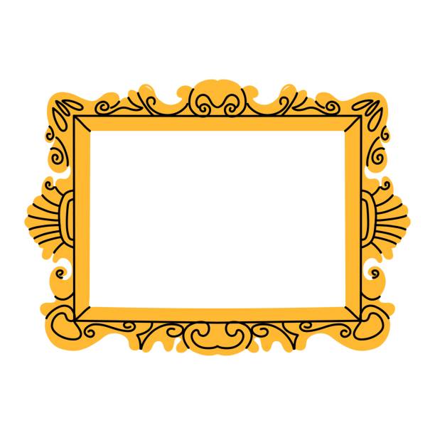 Vintage frame. Picture border. Various decorative isolated elements different forms in doodle style. Elegant retro frameworks. Modern mirror square design. Art gallery object. Vector illustration Vintage frame. Picture border. Various decorative isolated elements different forms in doodle style. Elegant retro frameworks. Modern mirror square design. Art gallery object, vector illustration cartoon of a fancy filigree border design stock illustrations