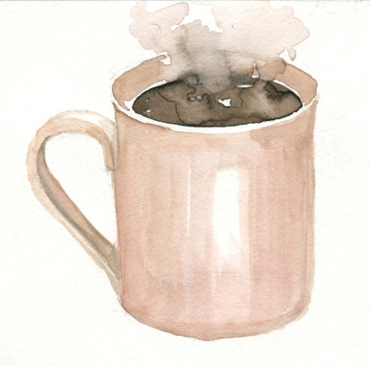 Watercolor cup of hot drink