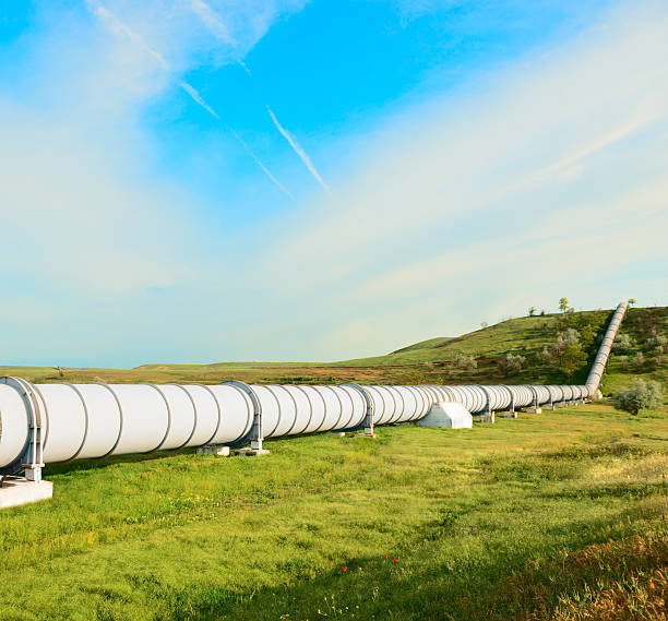 high pressure pipeline stock photo