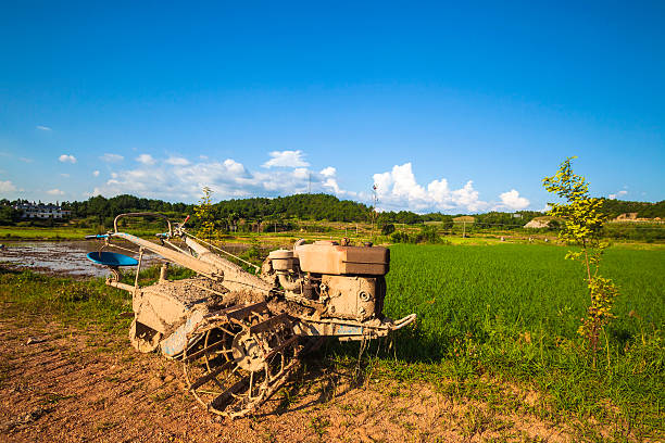 istock tractor in the rice field 179062323
