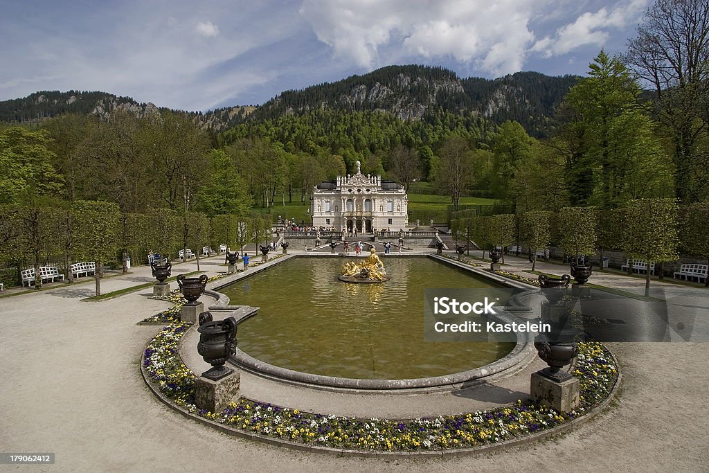 Linderhof Castle "The other famous castle in Germany, build by king Ludwig of Bavaria." Linderhof Castle Stock Photo