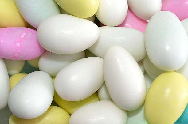 istock Colorful sugar-coated almond egg-shaped candy 179062621