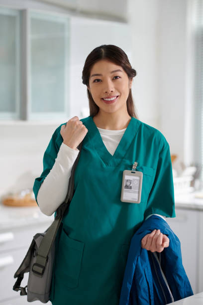 istock Medical Nurse with Bag and Jacket 1790630687