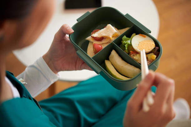 istock Medical Nurse Eating Lunch 1790630736