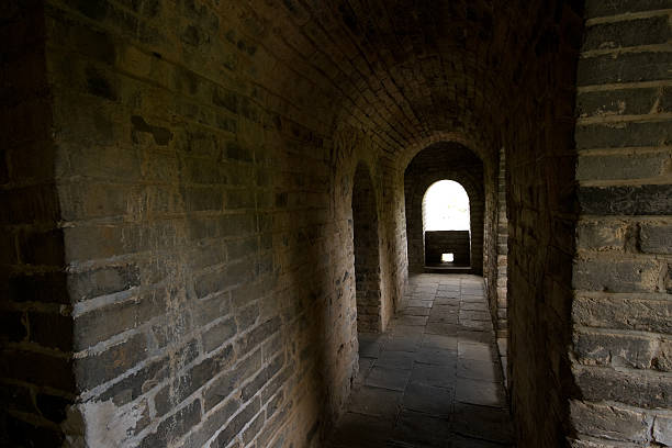 istock Gray Brick Hallway Inside the Great Wall at Mutianyu China 179063520