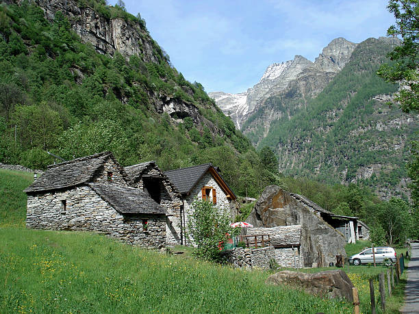 istock Stone houses in Swiss Alps 179064261