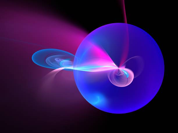 istock Abstract futuristic composition in blue purple tones on a black background 1790651896