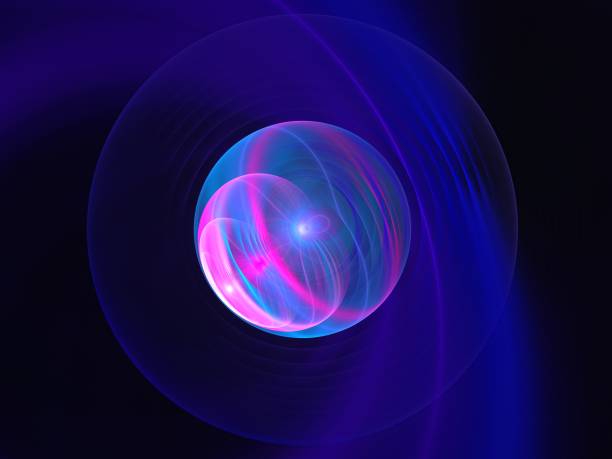 istock Abstract futuristic composition in blue purple tones on a black background 1790652584