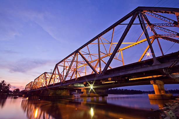 istock Beautiful railway bridge in twilight time 179065364