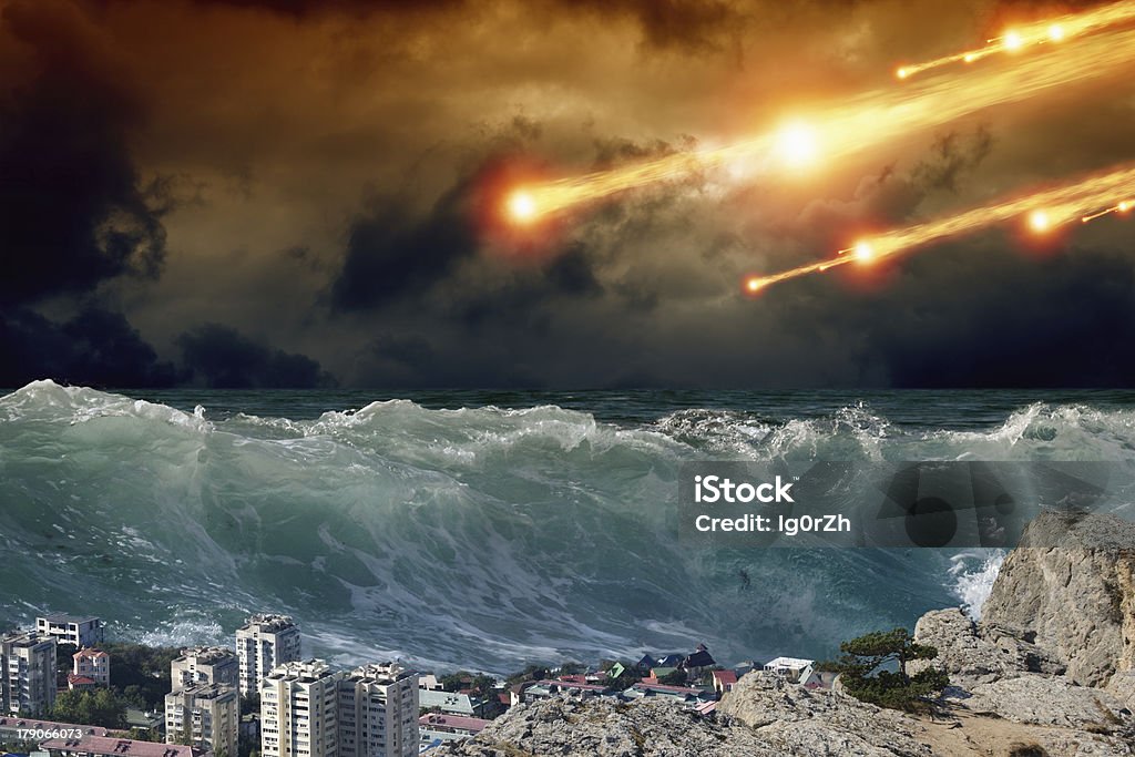 Maremoto, asteriod impacto - Foto de stock de Maremoto libre de derechos