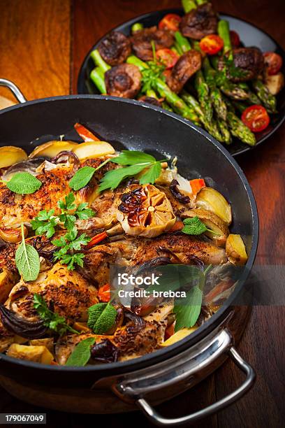 Roasted Rabbit On Vegetables Stock Photo - Download Image Now - Barbecue - Meal, Barbecue Grill, Carrot