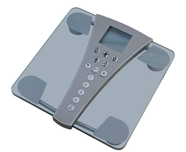 Digital scales and body composition stock photo