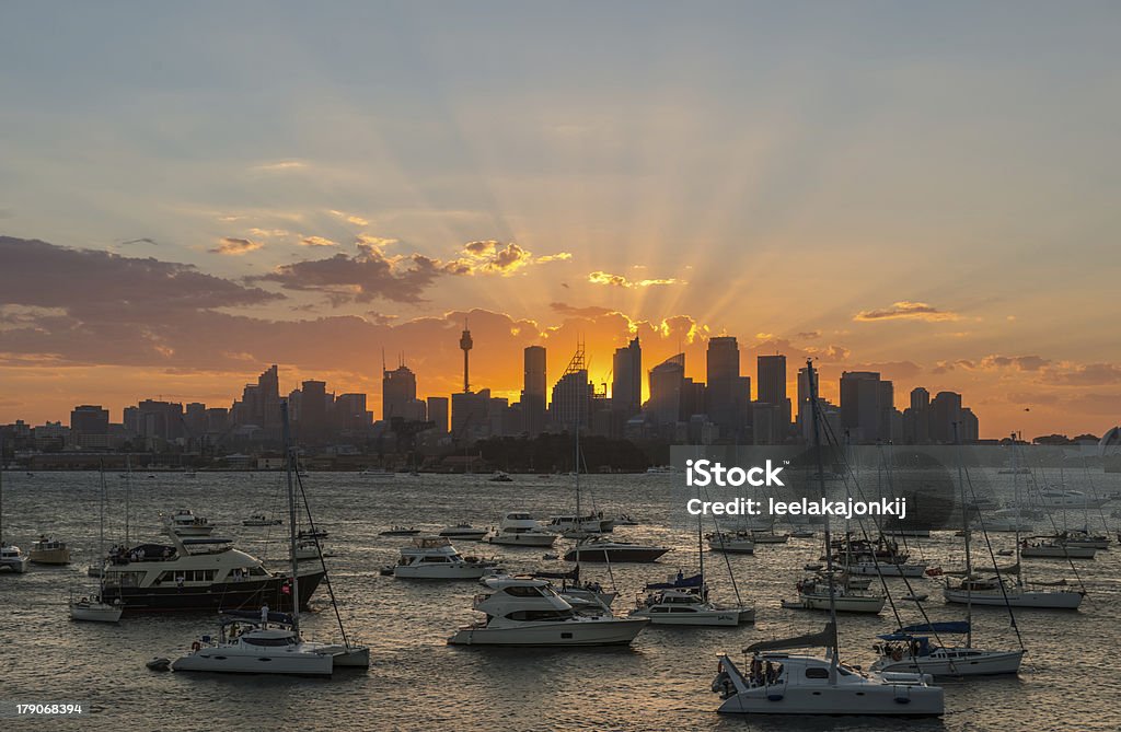 Sonnenuntergang der city von Sydney CBD - Lizenzfrei Sydney Stock-Foto