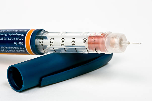 Disposable insulin injection pen stock photo