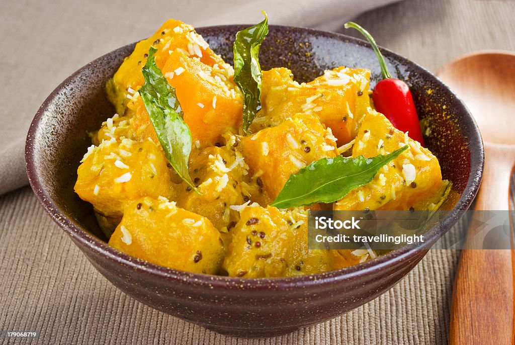 Indian refeição Comida de comida Vegetariana de Abóbora Caril de coco - Royalty-free Abóbora-Menina - Cucúrbita Foto de stock