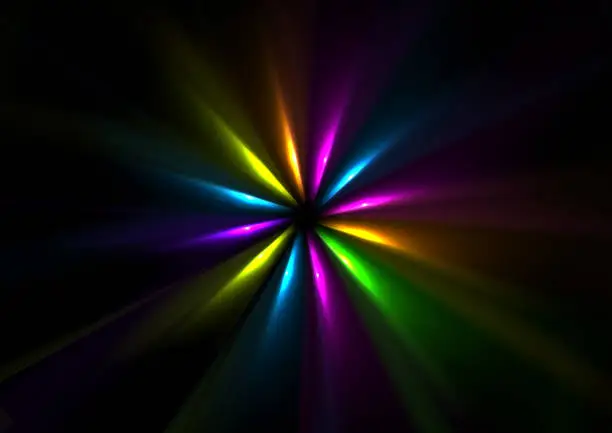 Vector illustration of Colorful neon laser rays abstract glowing background