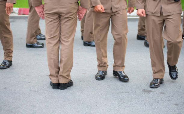 istock Staff groups are walking on concrete roads. 1790694342