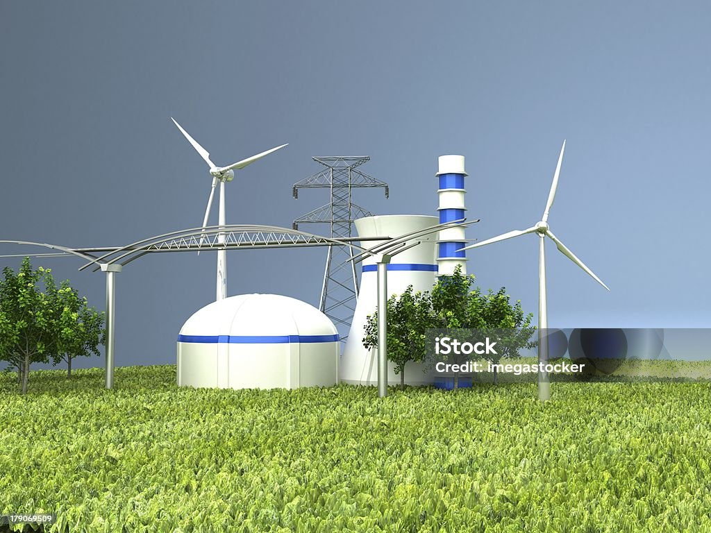 Le fonti di energia Verde terra - Foto stock royalty-free di Affari