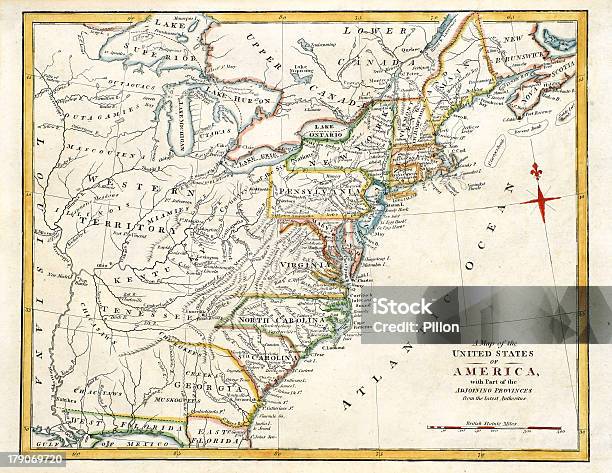 Principios Mapa De Estados Americanos Foto de stock y más banco de imágenes de Mapa - Mapa, EE.UU del Este, EE.UU.