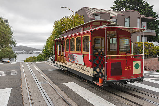 Cable Car in San Francisco Historic Cable Car in san Francisco tram stock pictures, royalty-free photos & images