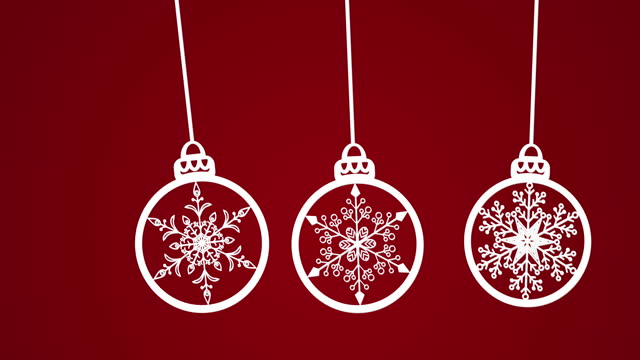 Christmas balls cut out of paper animation