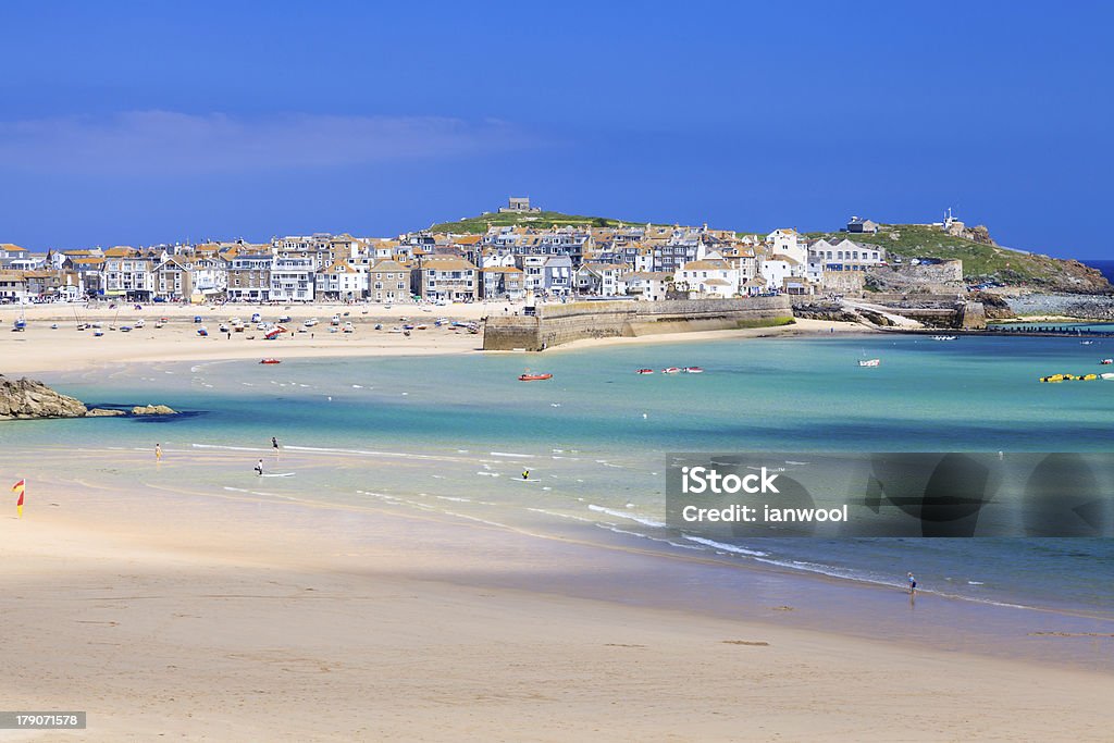 St Ives Cornwall England UK View overlooking Porthminster Beach St Ives Cornwall England UK Beach Stock Photo