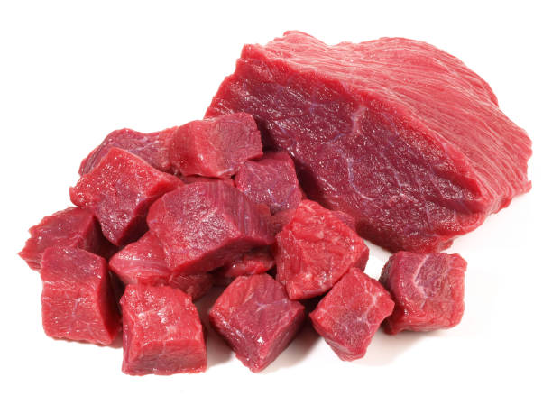 istock Raw Beef Goulash on white Background - Isolated 1790715949