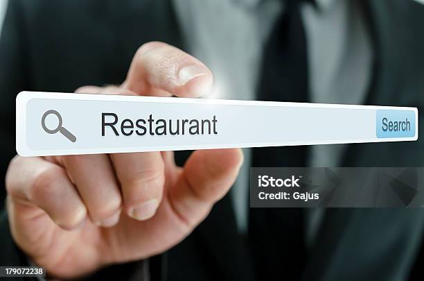 Word Restaurant Written In Search Bar Stock Photo - Download Image Now - Adult, Business, Business Person