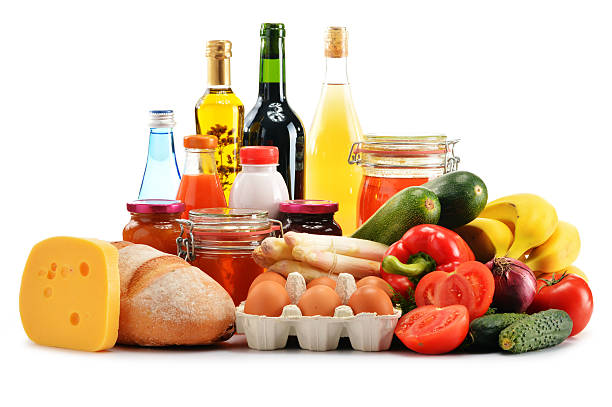 istock Composition with variety of grocery products 179072403
