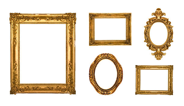 ouro quadros ornamentada - picture frame frame gold gilded - fotografias e filmes do acervo