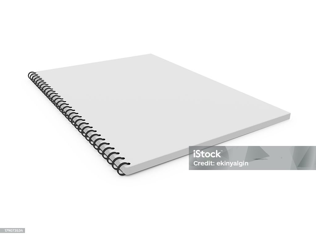 Blank Ring Binder Blank white ruled notebook, ring binder, isolated on white background. Blank Stock Photo
