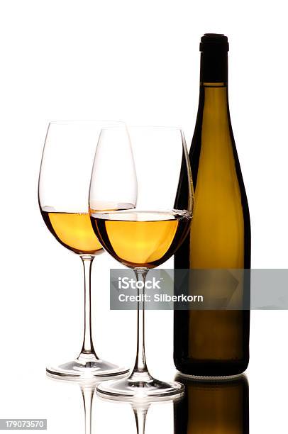 White Wine Stock Photo - Download Image Now - Two Objects, Wineglass, White Background