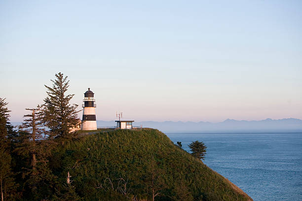 Cape Disappointment lighthouse station stock photo