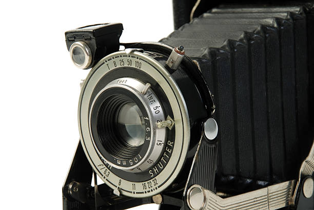 istock vintage folding Photo camera close-up 179073764