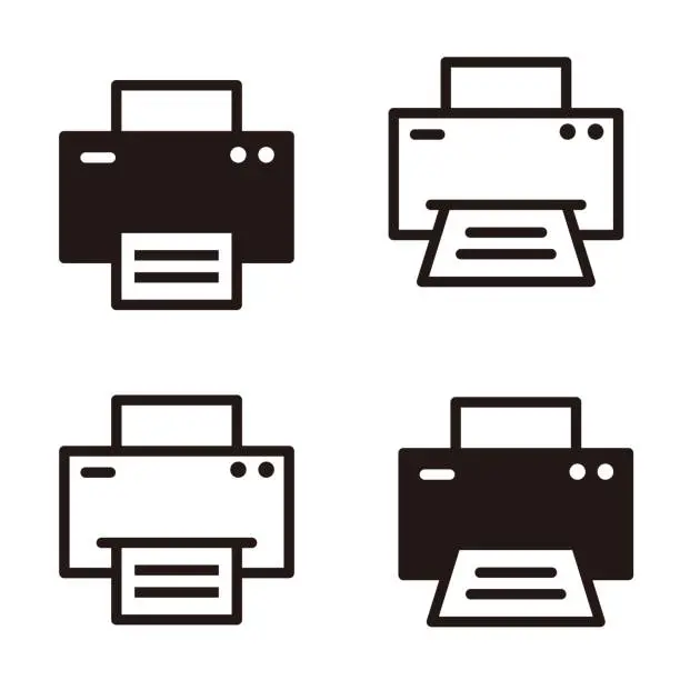 Vector illustration of Printer icon set