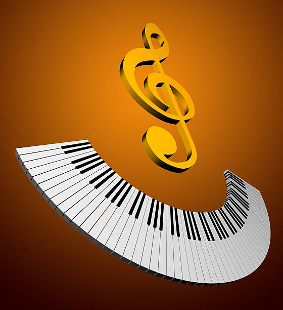 - musik - treble clef three dimensional shape music jazz stock-fotos und bilder