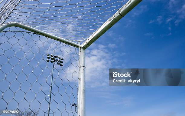 Soccer Gate Stock Photo - Download Image Now - Backgrounds, Blue, Corner