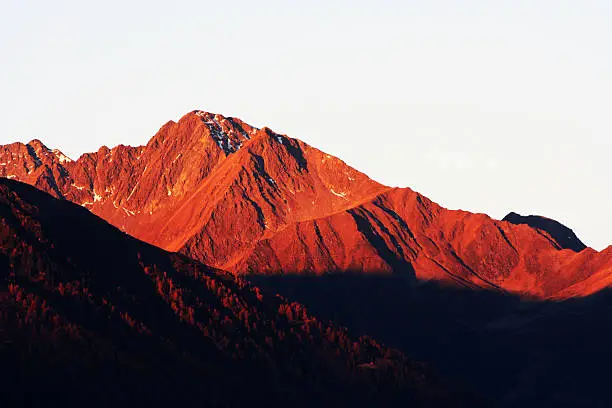 Sunrise with a view of the Rosskogel Innsbruck/Tirol/Austria