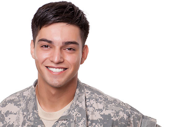istock Portrait of a smiling young soldier 179074762