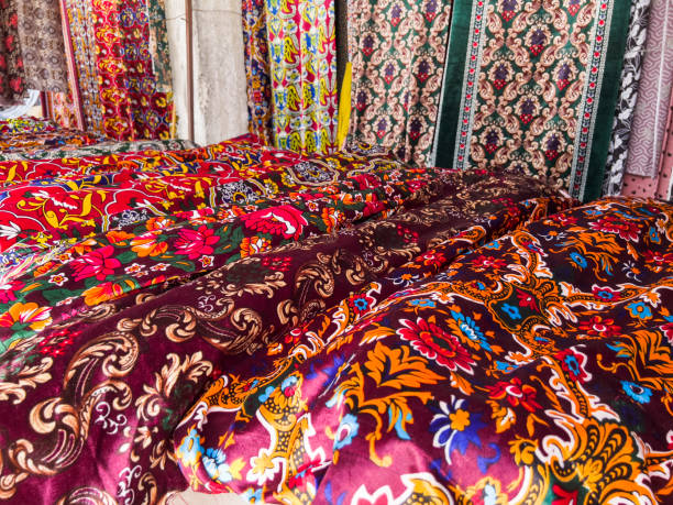 istock The colorful fabrics in the largest bazaar of Osh. 1790748495