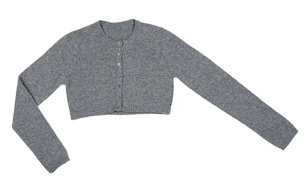 Grey knitted boleros isolated on white background
