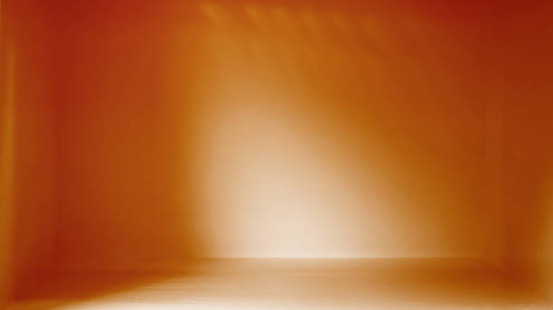 istock Light and shadow in an abstract style roombright orange-red color with empty space 1790755370