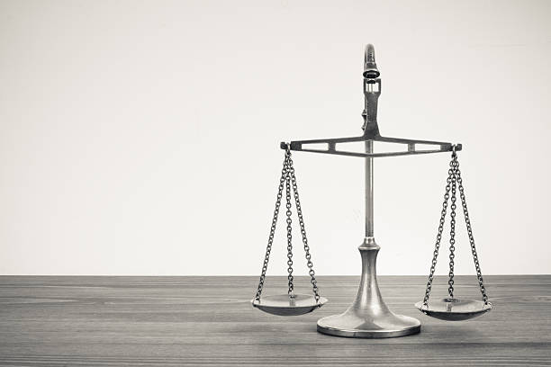 Scales on a table. Vintage sepia photo