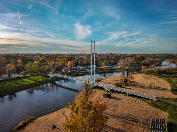 istock White Bridge in Sieradz on the Warta River, Poland. 1790760853