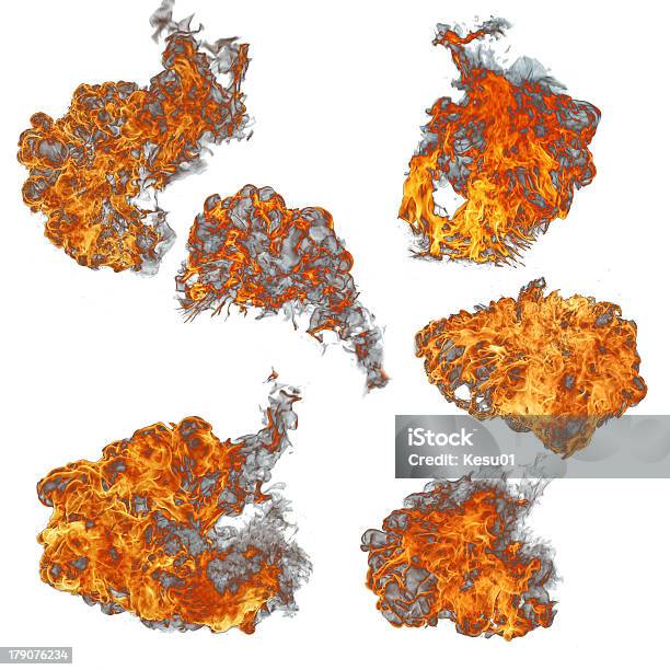 Coleção De Chamas De Fogo - Fotografias de stock e mais imagens de Acender - Acender, Calor, Chama