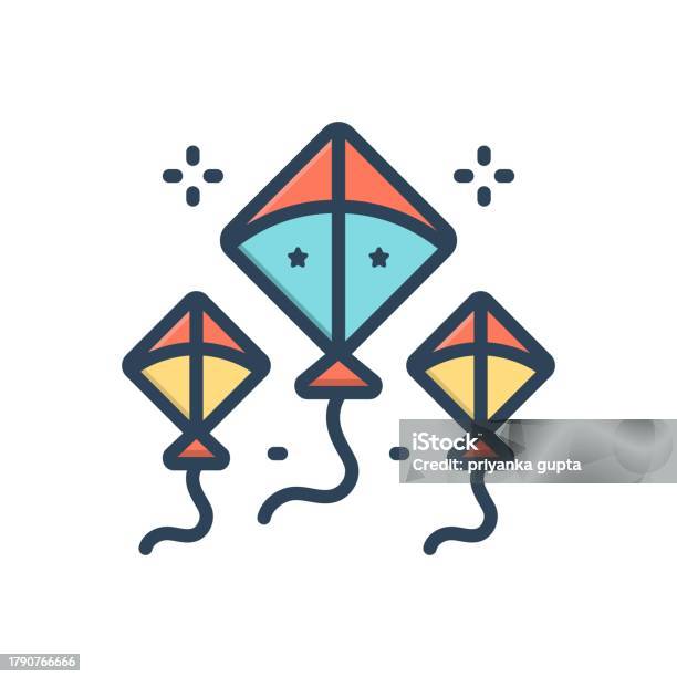 Kite Flying String Icon Kites String Stock Illustration - Download Image Now - Flying, Icon ...