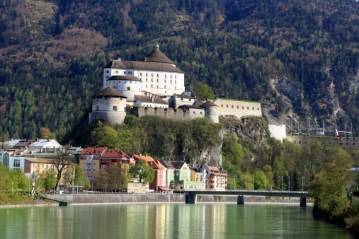View from the North Innsteg to Kufstein Fortress